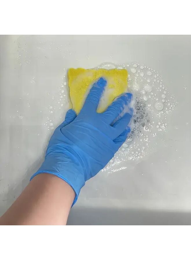 Blue Nitrile Gloves Disposable 20pcs M Size for Cleaning Hair Dye Pet Bathing - Image 5